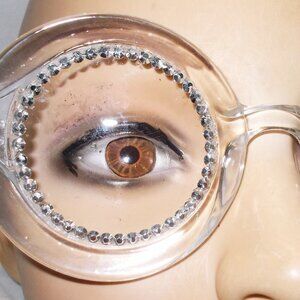 BLINGED OUT ROOUND RHINESTONE READERS CLEAR FRAME SILVER STONES  4.00